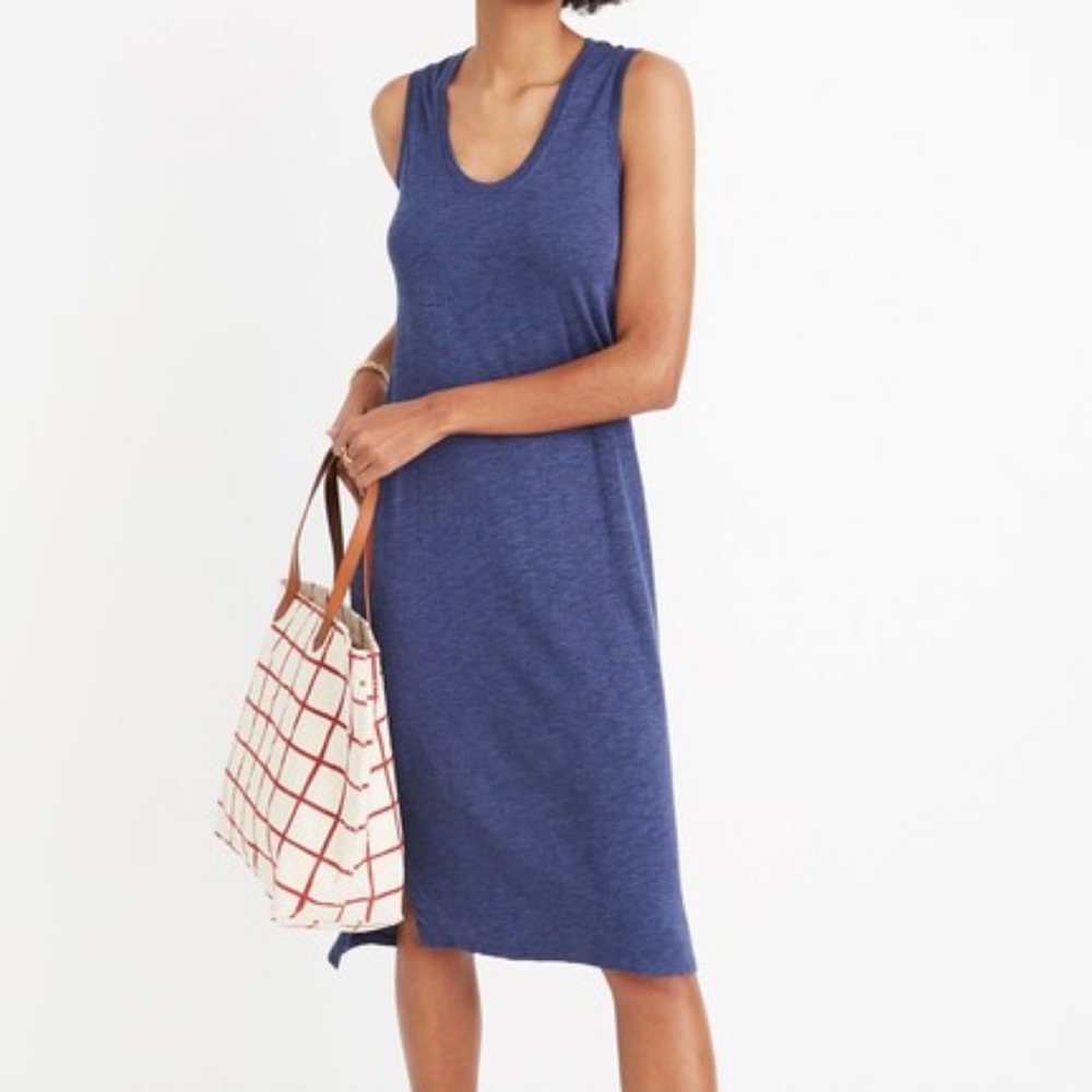 Madewell Sleeveless Blue Midi Dress, Womens Sz Small